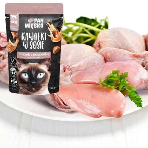 KARMA MOKRA DLA KOTA PAN MIĘSKO SASZETKA KURCZAK PRZEPIÓRKA 85G BEZZBOŻOWA KARMA MOKRA DLA KOTA PAN MIĘSKO SASZETKA KURCZAK PRZEPIÓRKA 85G BEZZBOŻOWA