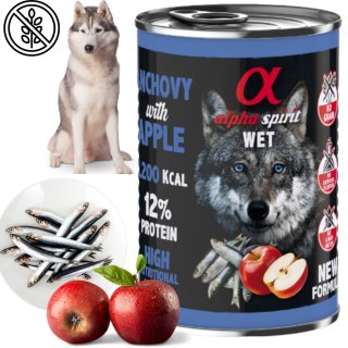 MOKRA KARMA DLA PSA ALPHA SPIRIT ANCHOIS Z JABŁKIEM 400G BEZZBOŻOWA