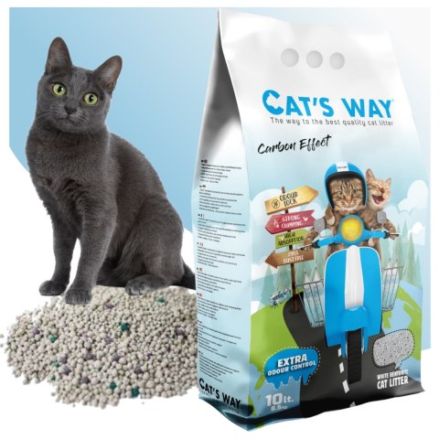 Żwirek bentonitowy dla kotów CAT'S WAY 10l z węglem aktywnym żwir do kuwety