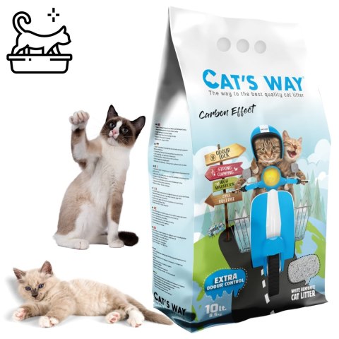 Żwirek bentonitowy dla kotów CAT'S WAY 10l z węglem aktywnym żwir do kuwety