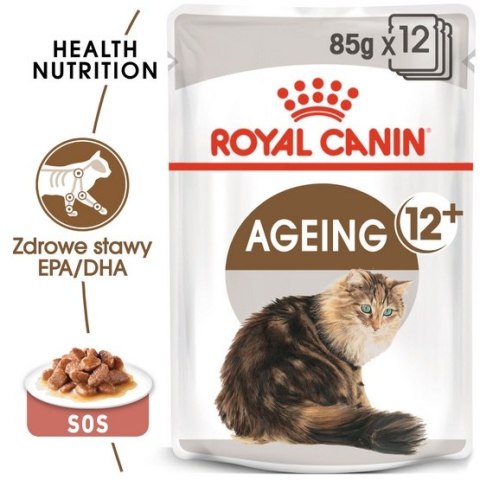 Royal Canin Ageing +12 karma mokra w sosie dla kotów dojrzałych saszetka 85g Royal Canin Ageing +12 karma mokra w sosie dla kotów dojrzałych saszetka 85g