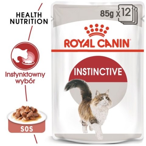 Royal Canin Instinctive w sosie karma mokra dla kotów dorosłych, wybrednych saszetka 85g Royal Canin Instinctive w sosie karma mokra dla kotów dorosłych, wybrednych saszetka 85g