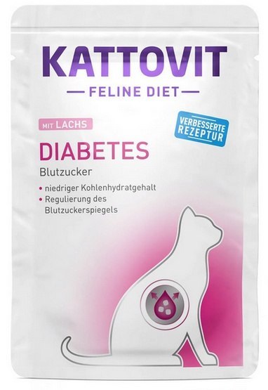 Kattovit Feline Diet Diabetes łosoś saszetka 85g Kattovit Feline Diet Diabetes łosoś saszetka 85g