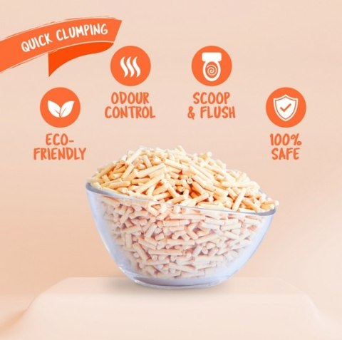 Kit Cat Żwirek ECO SoyaClump Peach 7L / 2,5kg Kit Cat Żwirek ECO SoyaClump Peach 7L / 2,5kg