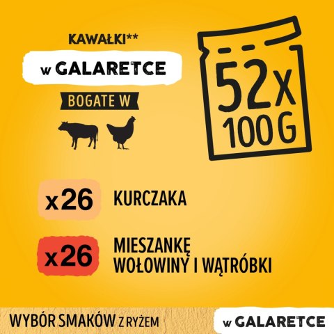Pedigree Mokra Karma Dla Szczeniąt W Galaretce (Z Kurczakiem I Ryżem, Z Wołowiną I Ryżem) 4x100g