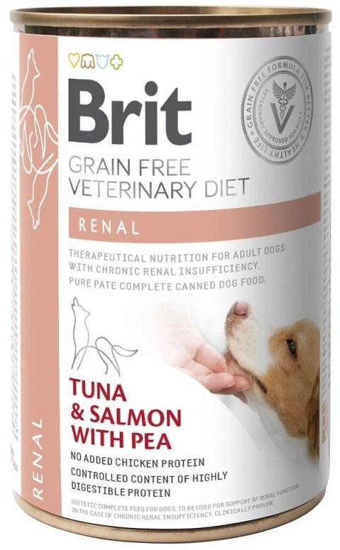 Brit Grain Free Veterinary Diet Dog Renal Tuńczyk, Łosoś I Groszek 400g Brit Grain Free Veterinary Diet Dog Renal Tuńczyk, Łosoś I Groszek 400g