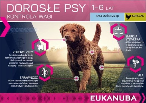 Eukanuba Adult Large Breed Weight Control Chicken 15kg Eukanuba Adult Large Breed Weight Control Chicken 15kg