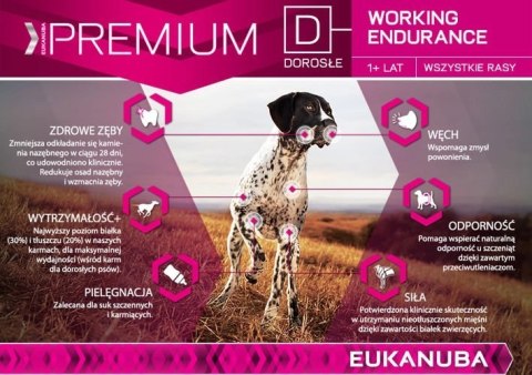 Eukanuba Dog Dry Premium Working & Endurance Chicken Bag 15kg Eukanuba Dog Dry Premium Working & Endurance Chicken Bag 15kg