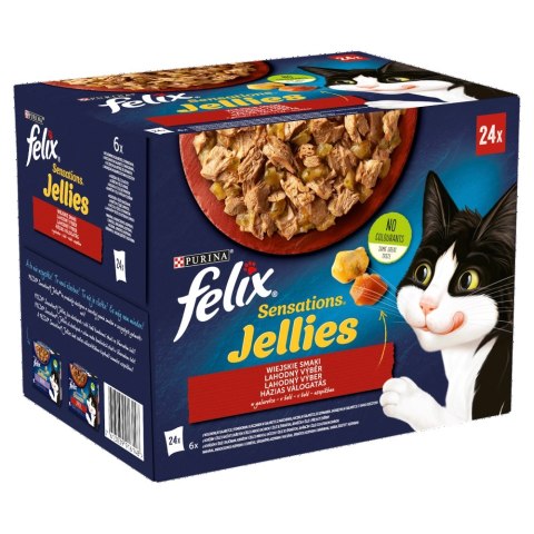 Felix Sensations Jellies Wiejskie Smaki W Galaretce 24x85g Felix Sensations Jellies Wiejskie Smaki W Galaretce 24x85g