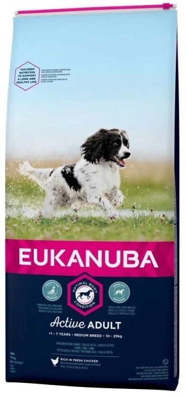 Eukanuba Active Adult Medium Breed Chicken 15kg Eukanuba Active Adult Medium Breed Chicken 15kg