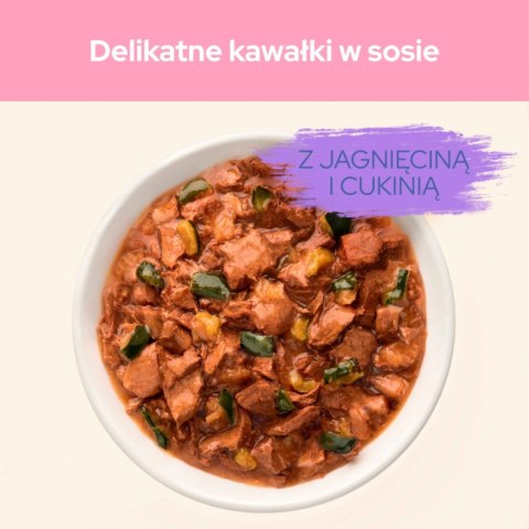 CAT CHOW Kitten Mokra karma dla kociąt z jagnięciną i cukinią w sosie 85 g CAT CHOW Kitten Mokra karma dla kociąt z jagnięciną i cukinią w sosie 85 g