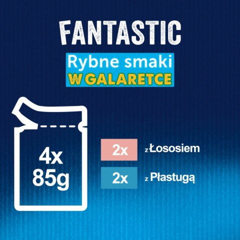 Felix Fantastic Karma dla kotów rybne smaki w galaretce 340 g (4 x 85 g)