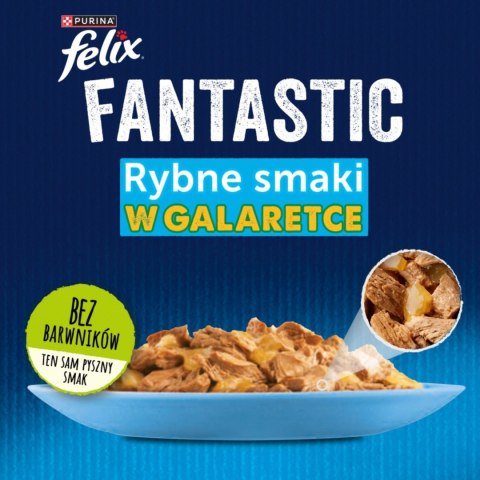 Felix Fantastic Karma dla kotów rybne smaki w galaretce 340 g (4 x 85 g)