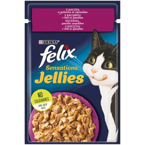 Felix Sensations Jellies Karma dla kotów z kaczką ze szpinakiem gal. 85 g