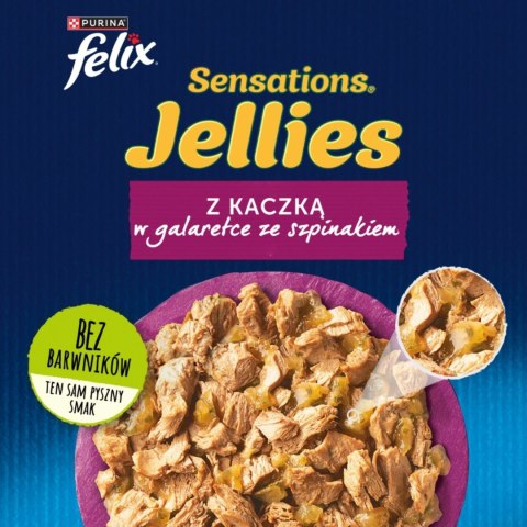 Felix Sensations Jellies Karma dla kotów z kaczką ze szpinakiem gal. 85 g