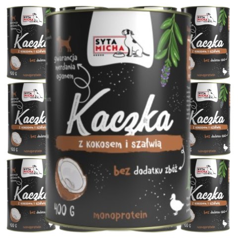KARMA MOKRA DLA PSA Kaczka z jeżynami i kokosem 12x 400g SYTA MICHA KARMA MOKRA DLA PSA Kaczka z jeżynami i kokosem 12x 400g SYTA MICHA