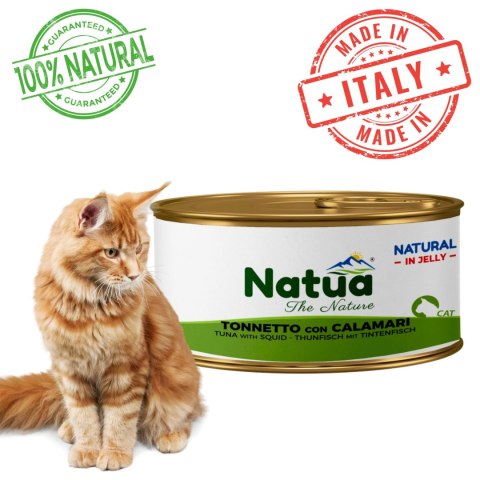 KARMA MOKRA DLA KOTA Natua puszka 85g Natural tuńczyk z kalmarami WŁOSKA KARMA MOKRA DLA KOTA Natua puszka 85g Natural tuńczyk z kalmarami WŁOSKA