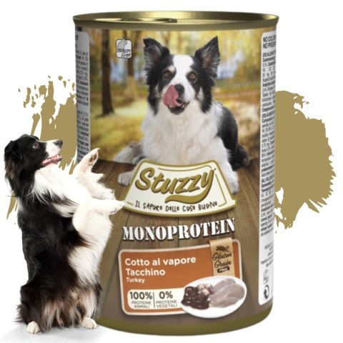 KARMA MOKRA DLA PSA Stuzzy puszka 400g Monoprotein Indyk WŁOSKA PREMIUM