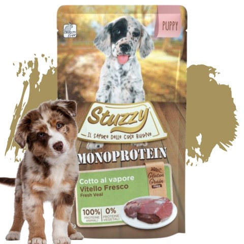 KARMA MOKRA DLA PSA Stuzzy saszetka 150g Monoprotein cielęcina szczenięta