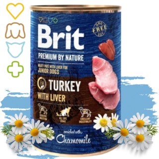 MOKRA KARMA DLA PSA INDYK WĄTRÓBKA BRIT PREMIUM BY NATURE 400G TURKEY LIVER