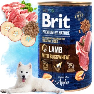 MOKRA KARMA DLA PSA Z JAGNIĘCINĄ BRIT PREMIUM BY NATURE 400G LAMB BUCKWHEAT