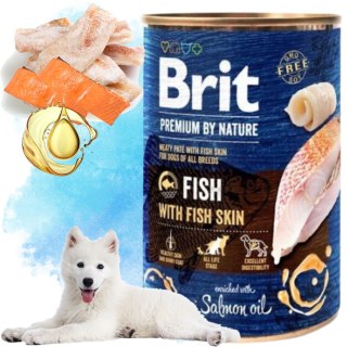 MOKRA KARMA DLA PSA Z RYBAMI BRIT PREMIUM BY NATURE 400G FISH & FISH SKIN