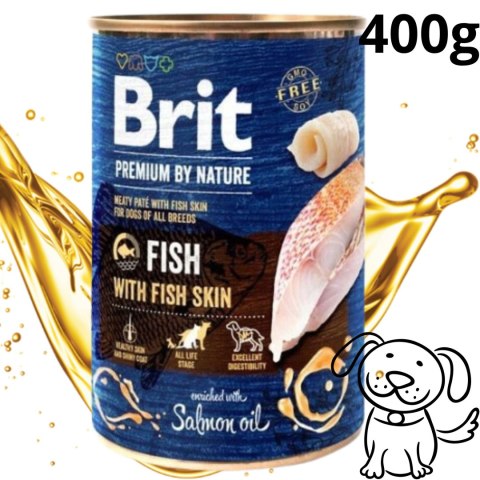 MOKRA KARMA DLA PSA Z RYBAMI BRIT PREMIUM BY NATURE 400G FISH & FISH SKIN MOKRA KARMA DLA PSA Z RYBAMI BRIT PREMIUM BY NATURE 400G FISH & FISH SKIN