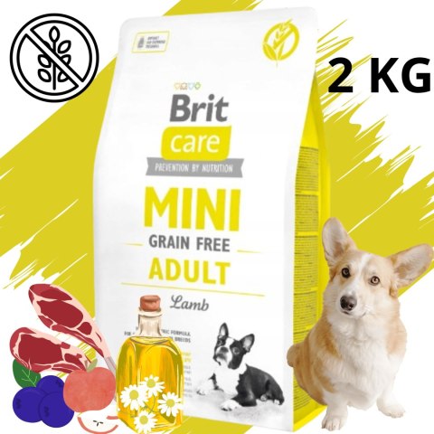 Sucha karma dla psa Brit Care Mini Grain Free Adult Lamb z jagnięciną 2 kg Sucha karma dla psa Brit Care Mini Grain Free Adult Lamb z jagnięciną 2 kg