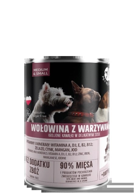 PetRepublic Wołowina Z Warzywami Krojone Kawałki W Delikatnym Sosie 400g PetRepublic Wołowina Z Warzywami Krojone Kawałki W Delikatnym Sosie 400g