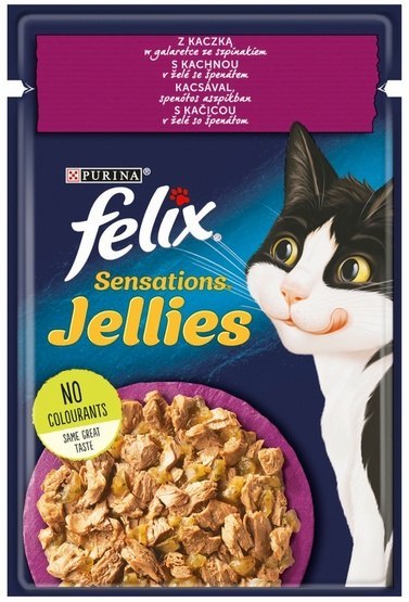 Felix Sensations Kaczka w galaretce ze szpinakiem saszetka 85g Felix Sensations Kaczka w galaretce ze szpinakiem saszetka 85g