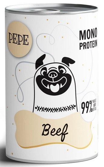 Paka Zwierzaka PEPE Beef (wołowina) puszka 400g Paka Zwierzaka PEPE Beef (wołowina) puszka 400g